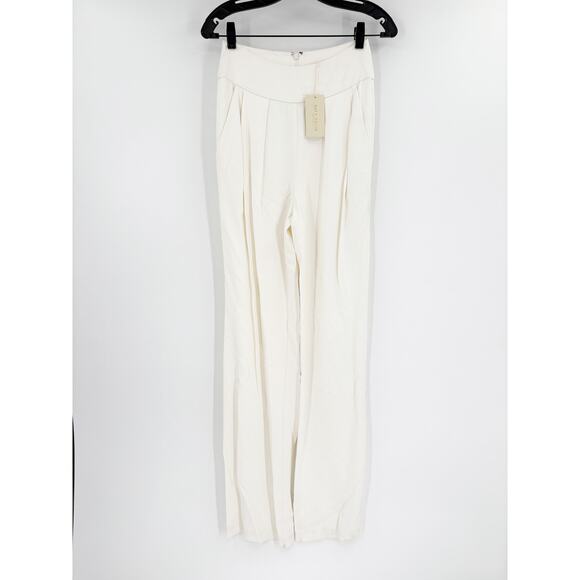 RAMY BROOK Pants NEW Size 0 Ava Pant White Slack Pockets Straight Leg Relaxed - Picture 2 of 5